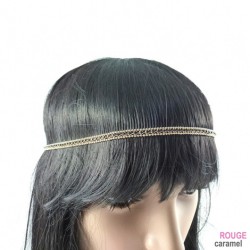 Headband - Bijou de tête avec 1 rang de strass (noir) 